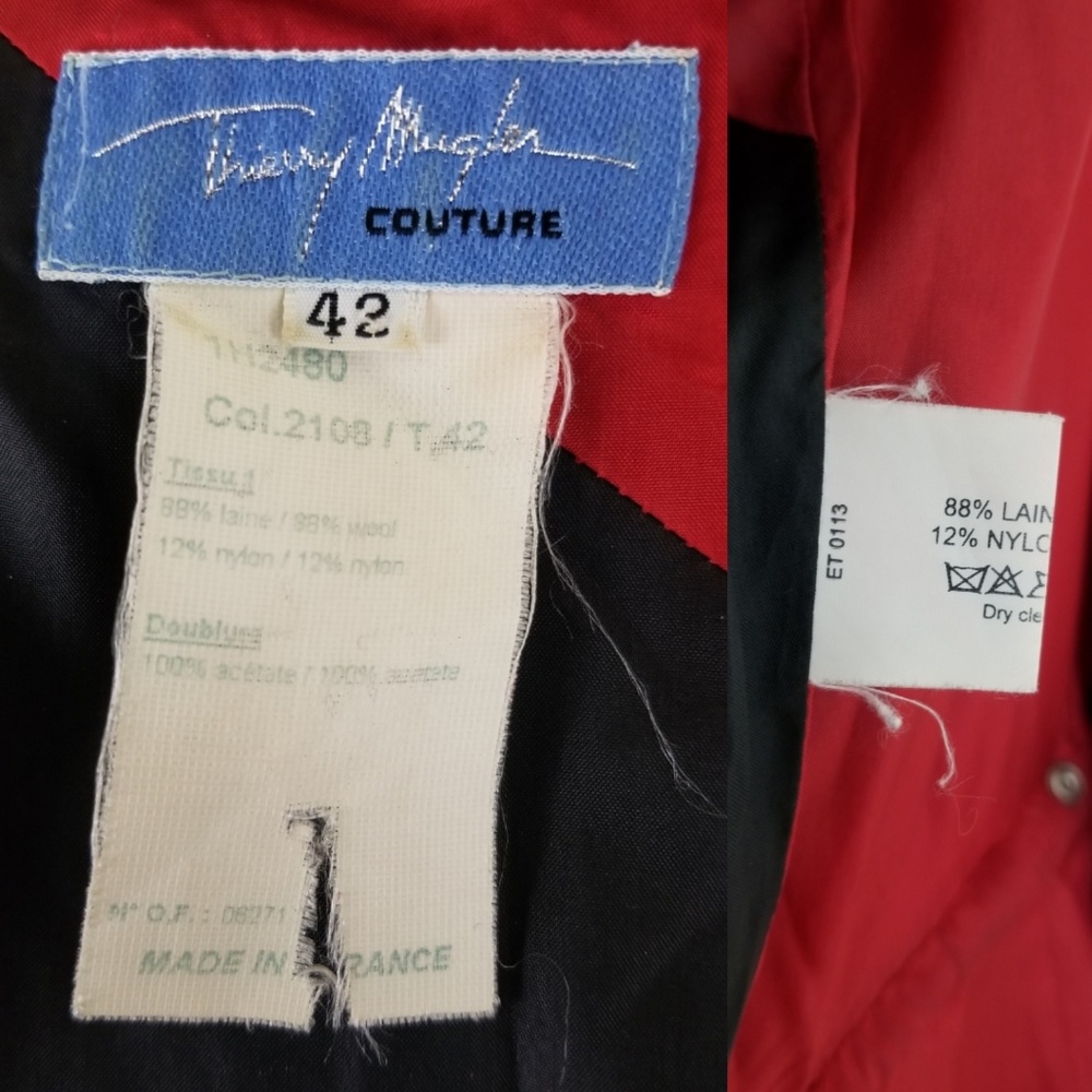 VTG Thierry Mugler Couture Colorblock Wrap Dress - Picture 8 of 8